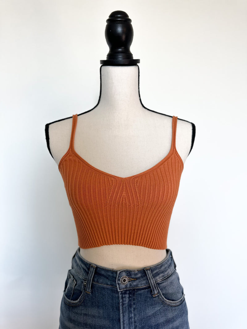 Orange crop top